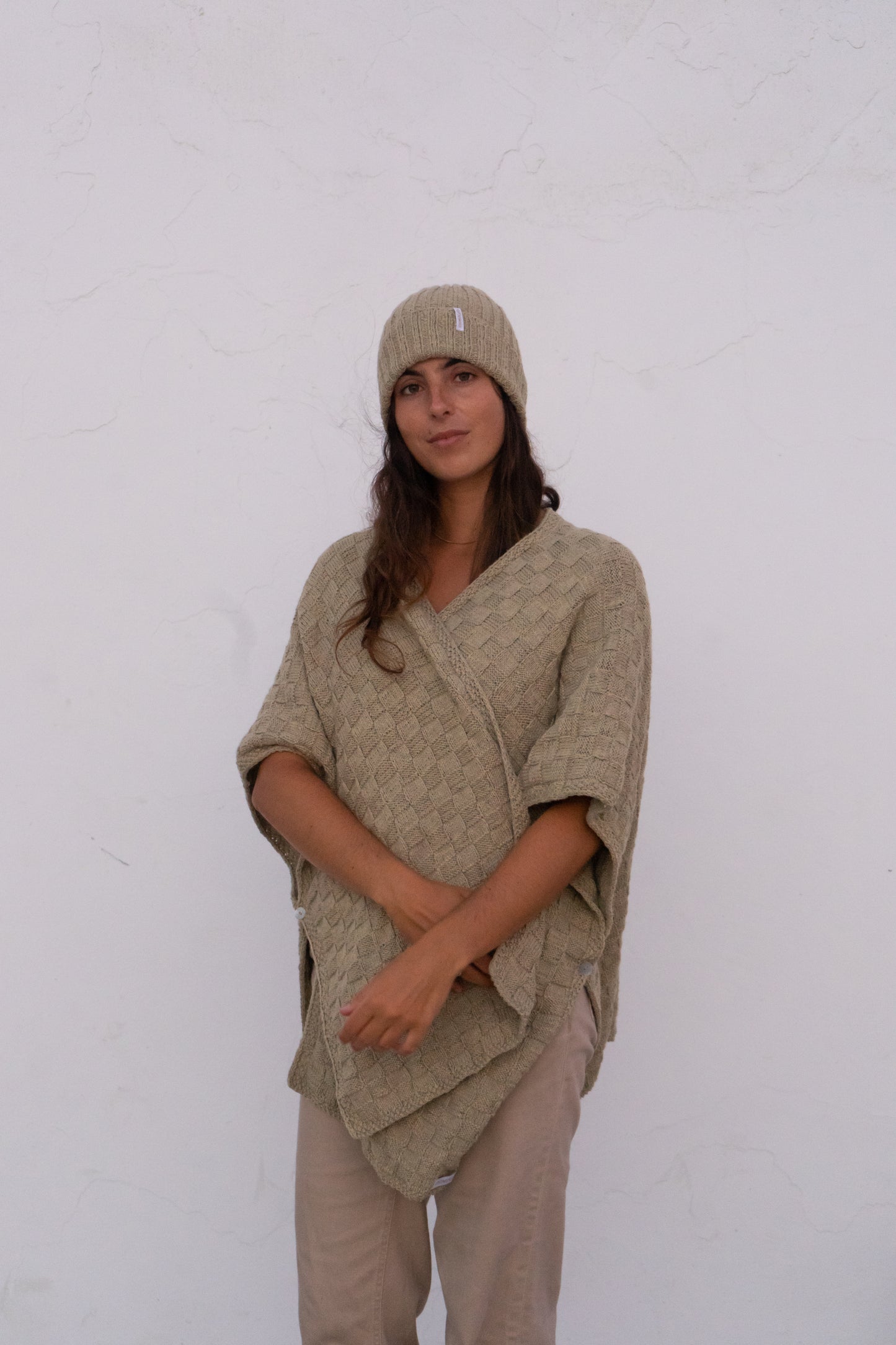 Baby Alpaca Wool Knitted Cappa Gold – Versatile Scarf, Poncho & Jacket