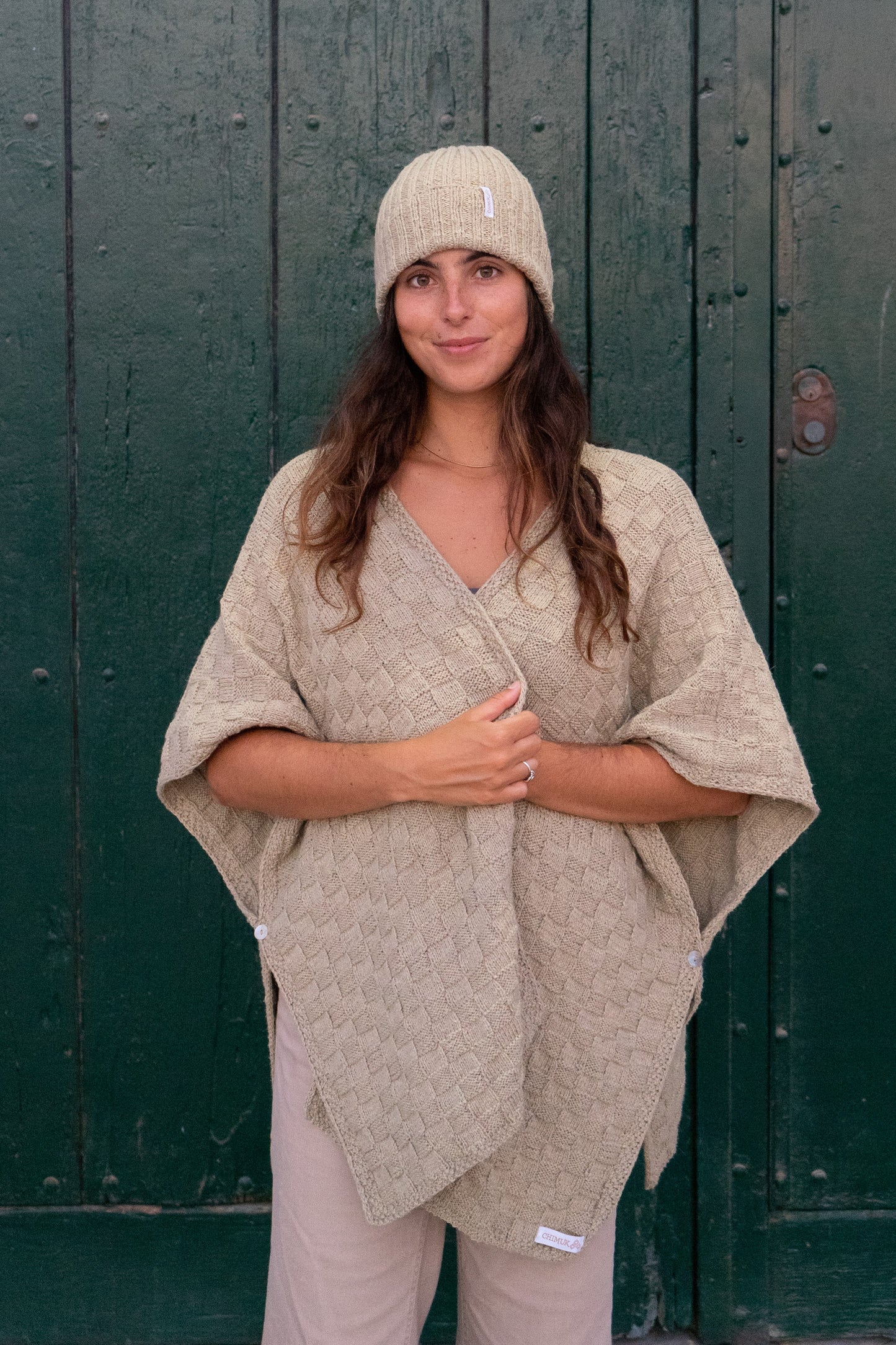 Baby Alpaca Wool Knitted Cappa Gold – Versatile Scarf, Poncho & Jacket