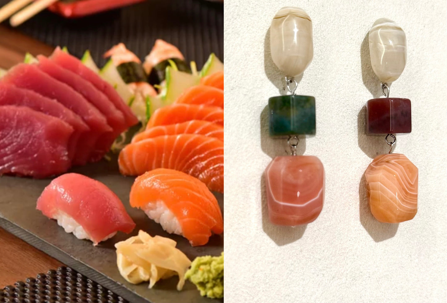 Sushi Earrings from Beneath The Chopsticks Collection