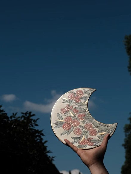 "Litchi Radiance" Crescent Decorative Plate