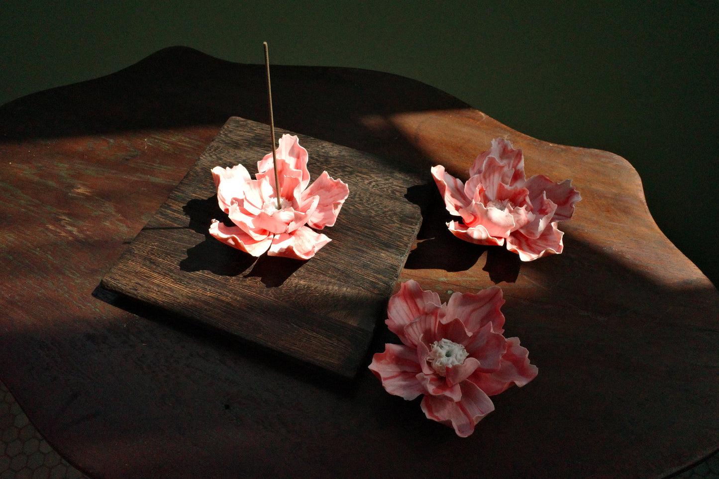 "Blooming Prosperity" Hand-Pinched Peony Porcelain Flower Set
