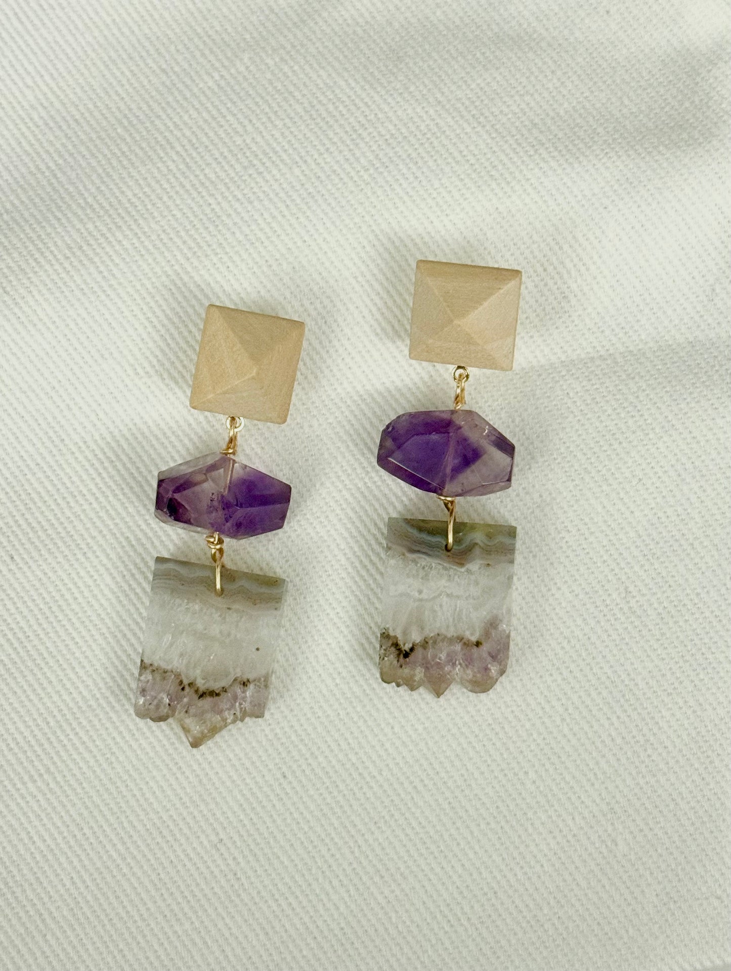 Amethyst Cluster Earrings from Crystal Whisper Collection