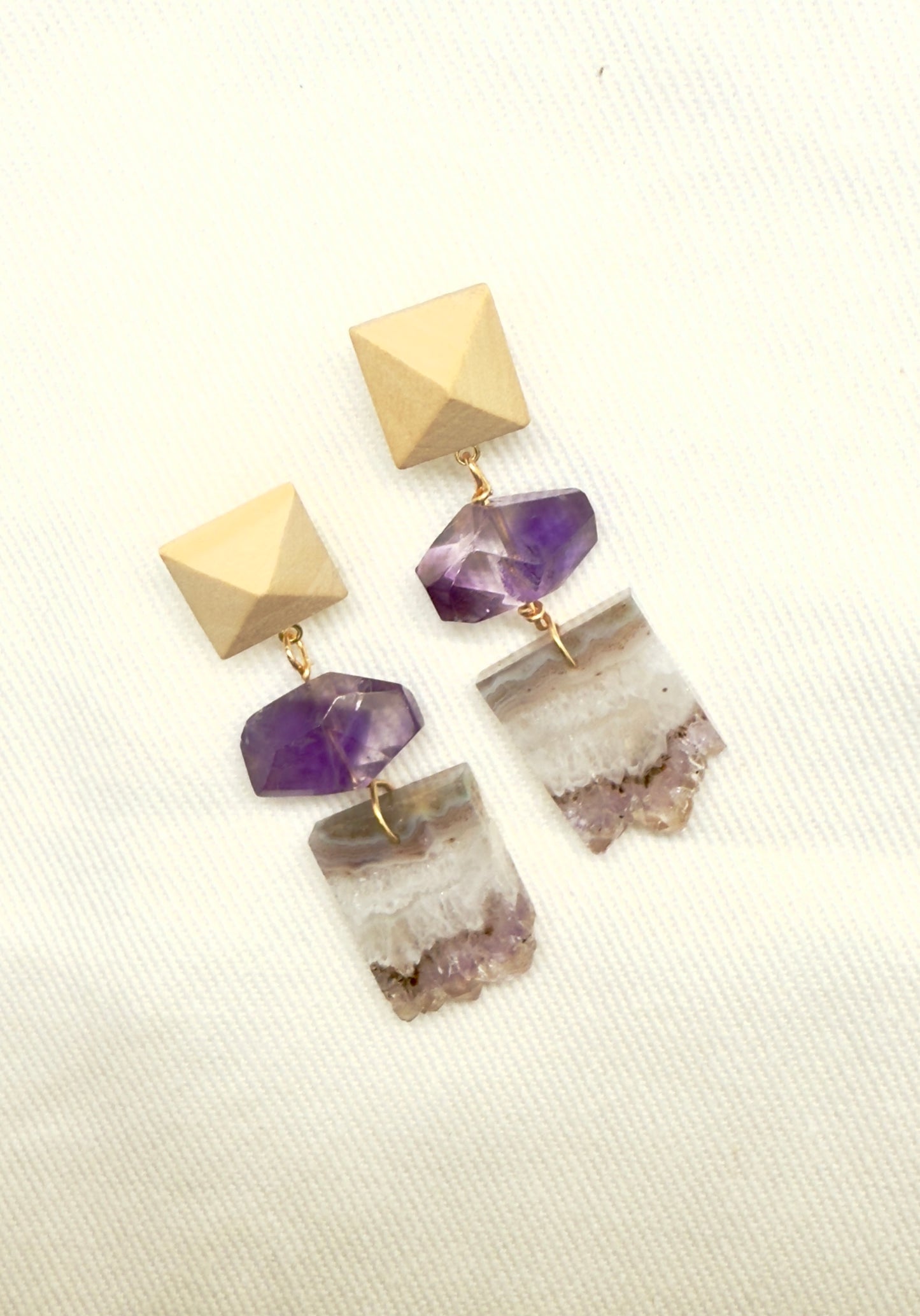 Amethyst Cluster Earrings from Crystal Whisper Collection