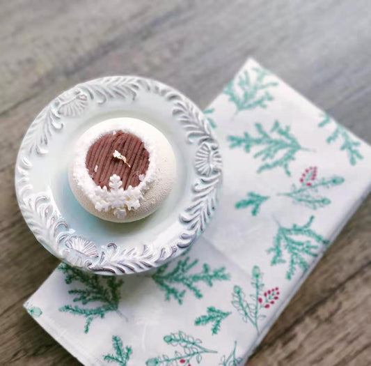 Botanical cotton décor - winter motif collection