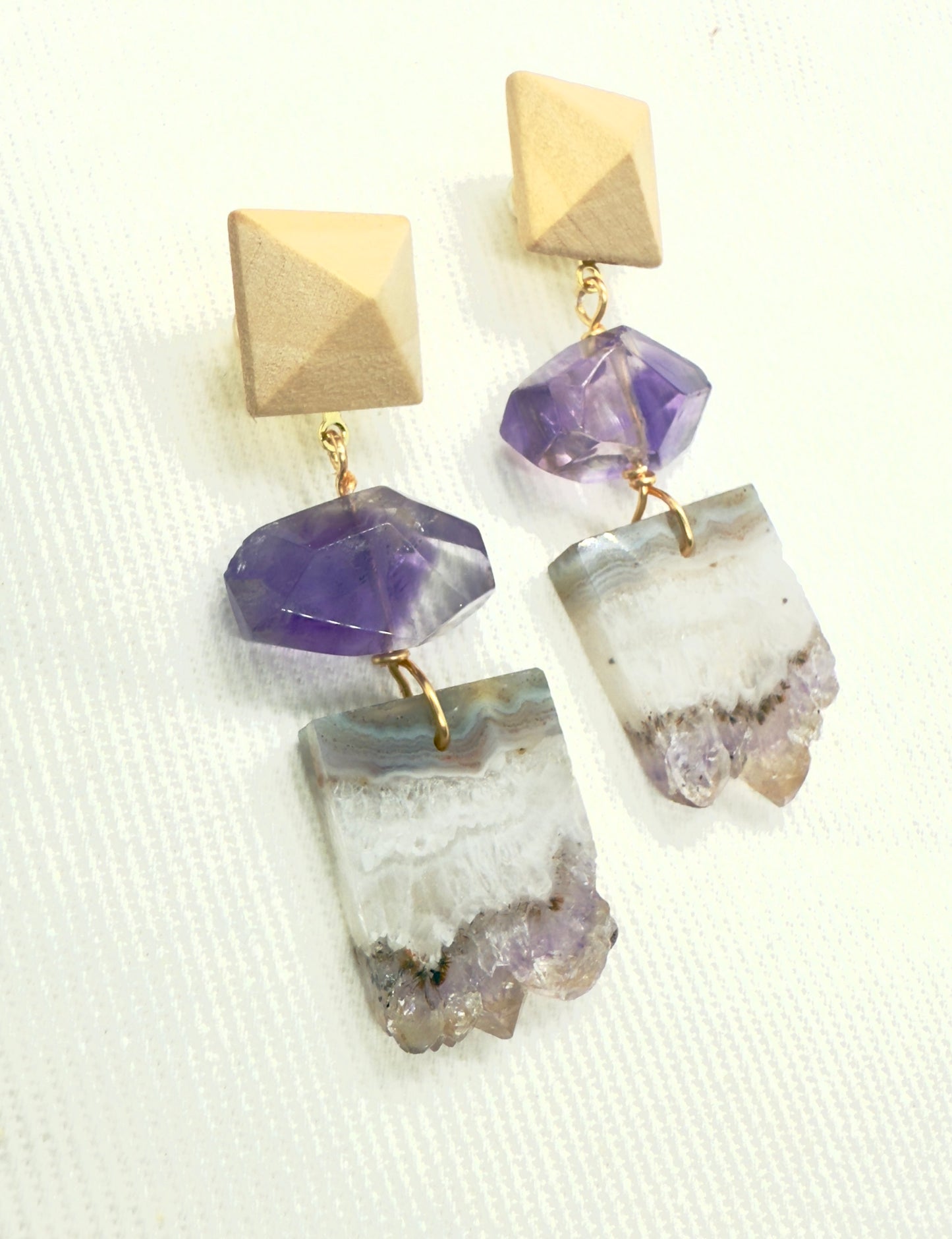 Amethyst Cluster Earrings from Crystal Whisper Collection
