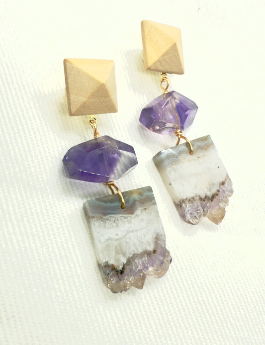 Amethyst Cluster Earrings from Crystal Whisper Collection