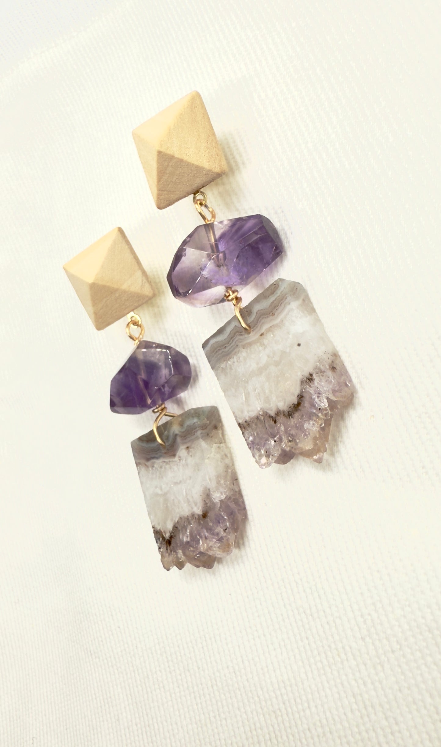 Amethyst Cluster Earrings from Crystal Whisper Collection
