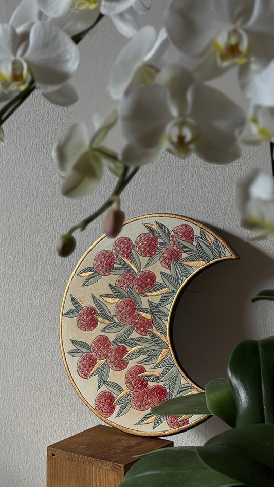 "Litchi Radiance" Crescent Decorative Plate