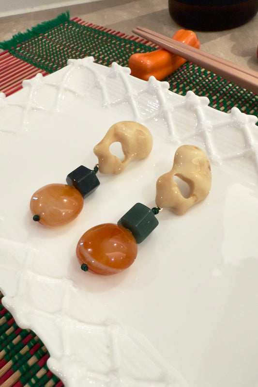 Oyster Earrings from Beneath The Chopsticks Collection